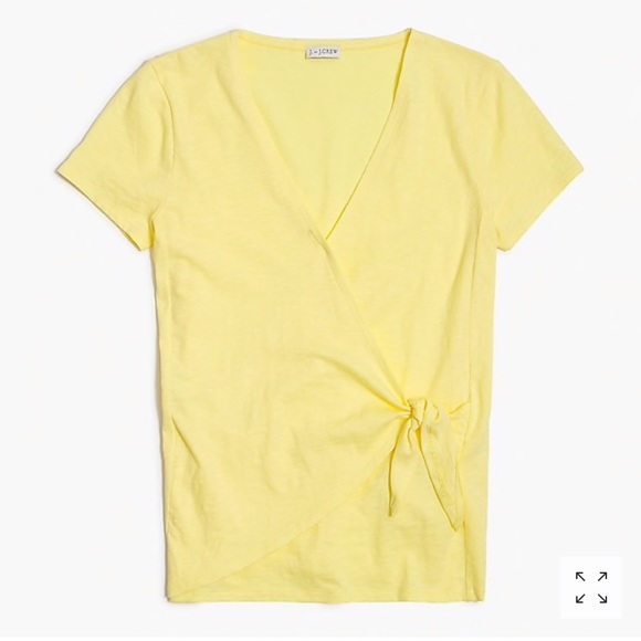 J. Crew Tops - J Crew Yellow Wrap Tie Short Sleeve T-Shirt